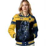 personalized milwaukee brewers reaper hands navy blue black varsity jacket best selling