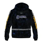 personalized milwaukee brewers shards cluster navy blue windbreaker jacket best selling