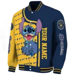 personalized milwaukee brewers stitch laughing navy blue varsity jacket best selling