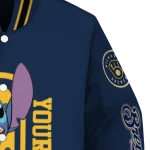 personalized milwaukee brewers stitch laughing navy blue varsity jacket best selling