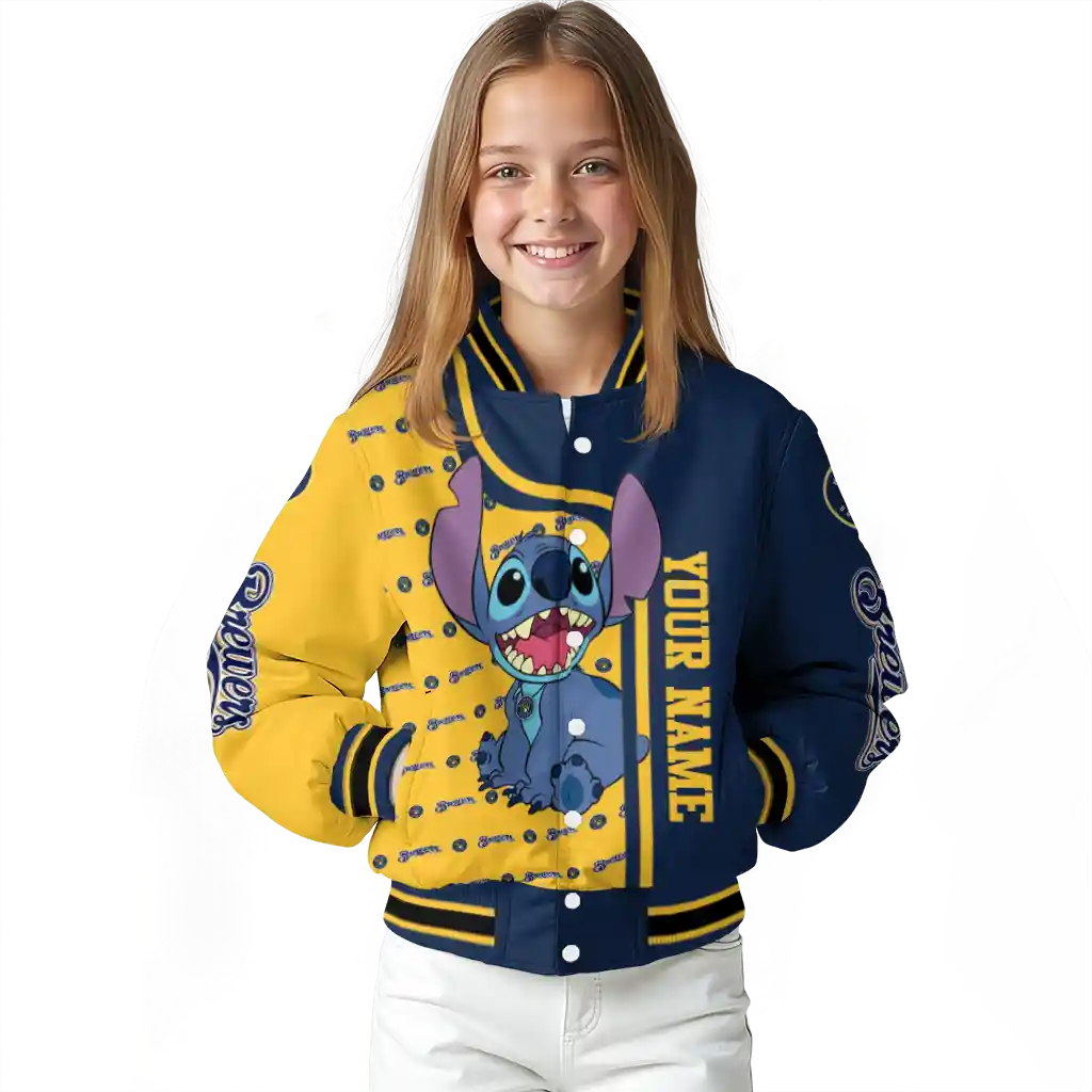 personalized milwaukee brewers stitch laughing navy blue varsity jacket top rated personalized milwaukee brewers stitch laughing navy blue varsity jacket top rated