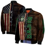 personalized milwaukee bucks flag wood brown bomber jacket best selling