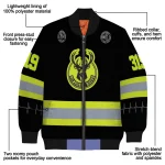 personalized milwaukee bucks heartbeat accent black green bomber jacket best selling