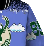 personalized milwaukee bucks mario blocks blue black varsity jacket best selling