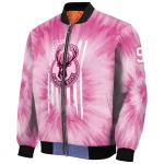 personalized milwaukee bucks pink tie dye pink bomber jacket best selling