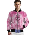 personalized milwaukee bucks pink tie dye pink bomber jacket best selling