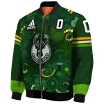 personalized milwaukee bucks shamrock vortex green bomber jacket best selling