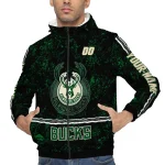 personalized milwaukee bucks shards cluster green windbreaker jacket best selling