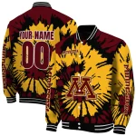 personalized minnesota golden gophers burst splatter maroon varsity jacket best selling