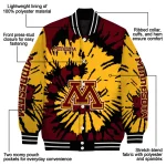 personalized minnesota golden gophers burst splatter maroon varsity jacket best selling
