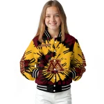 personalized minnesota golden gophers burst splatter maroon varsity jacket best selling