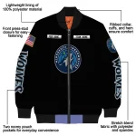 personalized minnesota timberwolves american flag skull black bomber jacket best selling