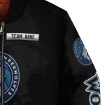 personalized minnesota timberwolves american flag skull black bomber jacket best selling