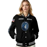 personalized minnesota timberwolves american flag skull black varsity jacket best selling