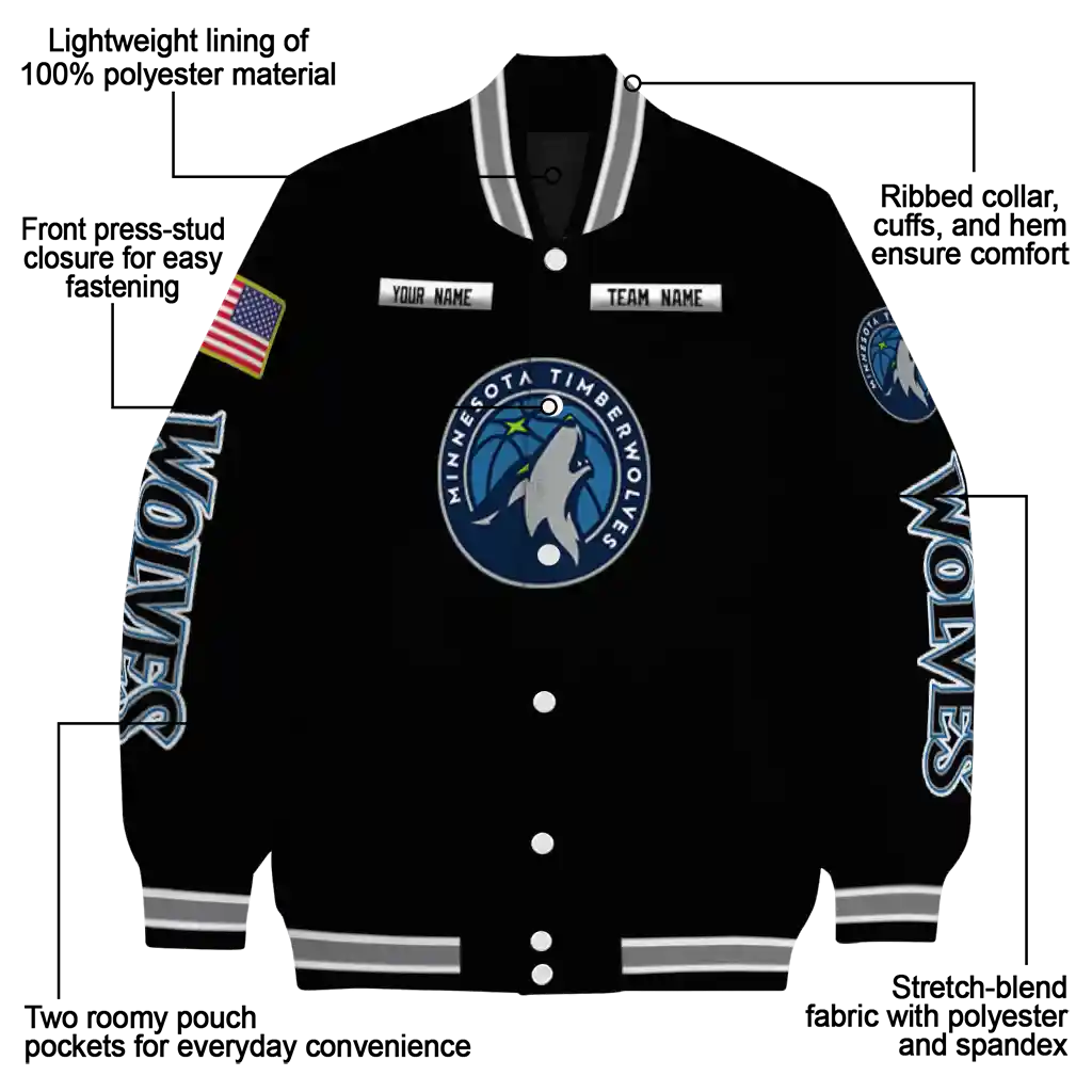 personalized minnesota timberwolves american flag skull black varsity jacket new arrival personalized minnesota timberwolves american flag skull black varsity jacket new arrival