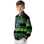personalized minnesota timberwolves clover green lines green black varsity jacket best selling