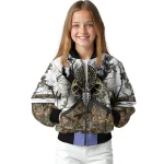personalized minnesota timberwolves deer skull camouflage white bomber jacket best selling