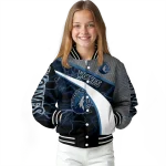 personalized minnesota timberwolves electric flash midnight blue varsity jacket best selling