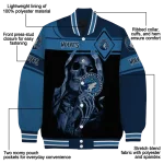 personalized minnesota timberwolves reaper hands midnight blue black varsity jacket best selling