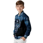 personalized minnesota timberwolves reaper hands midnight blue black varsity jacket best selling