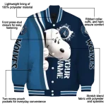 personalized minnesota timberwolves snoopy head midnight blue varsity jacket best selling