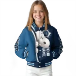 personalized minnesota timberwolves snoopy head midnight blue varsity jacket best selling