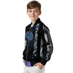 personalized minnesota timberwolves star stripes midnight blue black bomber jacket best selling