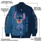 personalized minnesota timberwolves stitch laughing midnight blue varsity jacket best selling