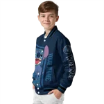 personalized minnesota timberwolves stitch laughing midnight blue varsity jacket best selling