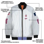 personalized minnesota twins athlete pinstripes white bomber jacket best selling