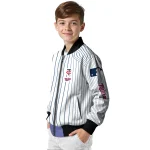 personalized minnesota twins athlete pinstripes white bomber jacket best selling