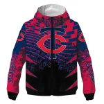 personalized minnesota twins brick motion navy black windbreaker jacket best selling