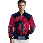 personalized minnesota twins burst splatter navy bomber jacket best selling
