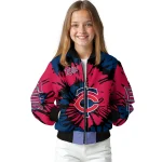 personalized minnesota twins burst splatter navy bomber jacket best selling