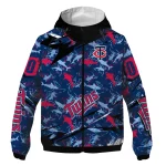 personalized minnesota twins shark art navy windbreaker jacket best selling