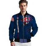 personalized minnesota twins us flag claws navy bomber jacket best selling