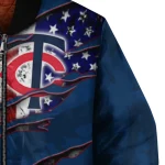 personalized minnesota twins us flag claws navy bomber jacket best selling