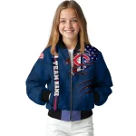 personalized minnesota twins us flag claws navy bomber jacket best selling
