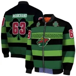 personalized minnesota wild clover green lines green black bomber jacket best selling