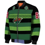 personalized minnesota wild clover green lines green black bomber jacket best selling