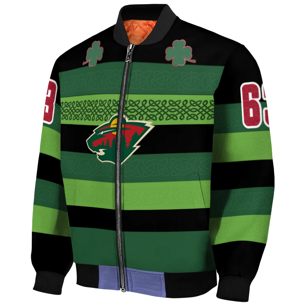 personalized minnesota wild clover green lines green black bomber jacket fashion forward personalized minnesota wild clover green lines green black bomber jacket fashion forward