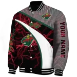 personalized minnesota wild electric flash red varsity jacket best selling