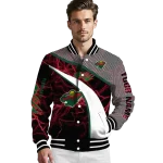 personalized minnesota wild electric flash red varsity jacket best selling