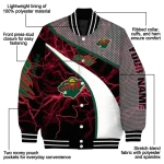 personalized minnesota wild electric flash red varsity jacket best selling