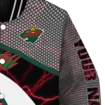 personalized minnesota wild electric flash red varsity jacket best selling