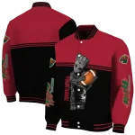 personalized minnesota wild groot football red black varsity jacket best selling