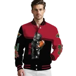 personalized minnesota wild groot football red black varsity jacket best selling