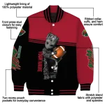 personalized minnesota wild groot football red black varsity jacket best selling