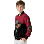 personalized minnesota wild groot football red black varsity jacket best selling