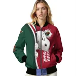 personalized minnesota wild snoopy head red bomber jacket best selling